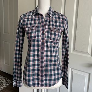 Hollister plaid long sleeve shirt Small